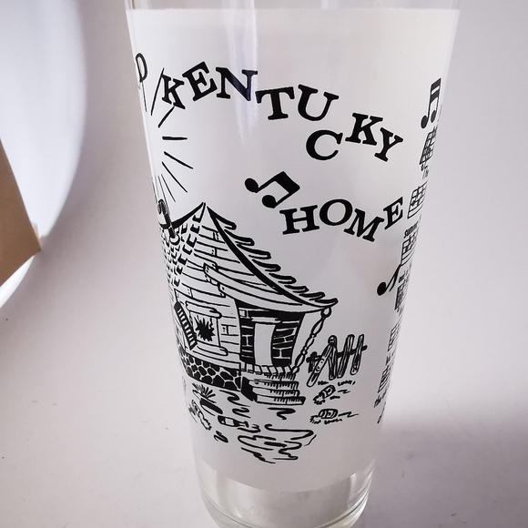 Vintage My Old Kentucky Home Drinking Glass with Sheet Music - Picture 3 of 15